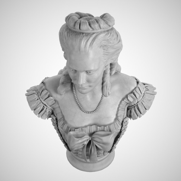 3d lady bust baroque - Baroque Lady Bust by clay master